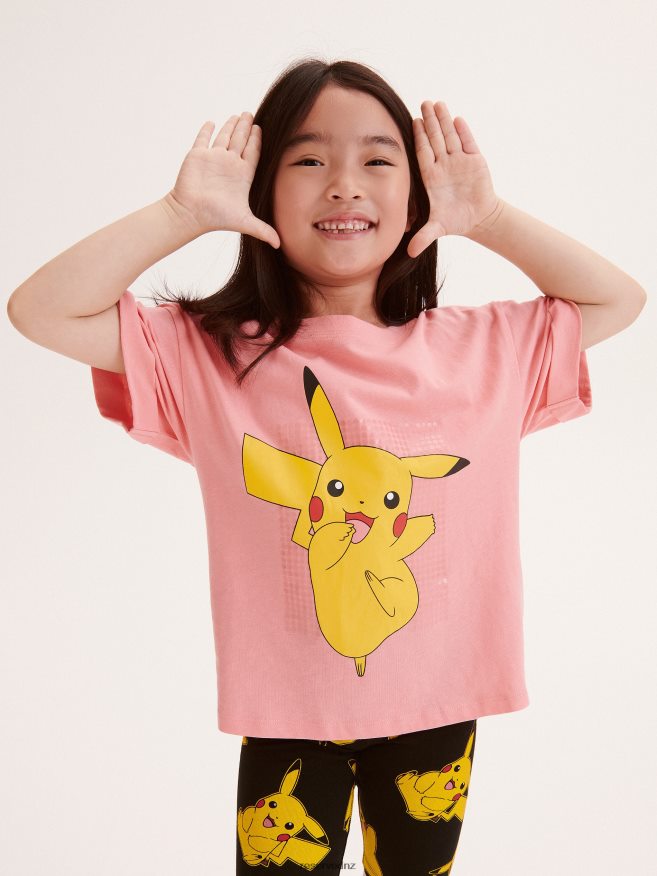 Reserved Girls Pokemon T-Shirt P6H08T1744 Apparel Pink
