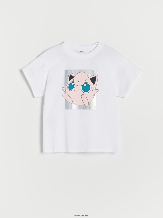Reserved Girls Pokemon T-Shirt P6H08T1768 Apparel Cream