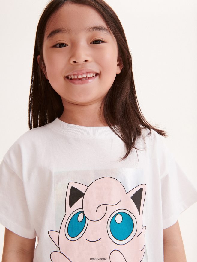 Reserved Girls Pokemon T-Shirt P6H08T1768 Apparel Cream
