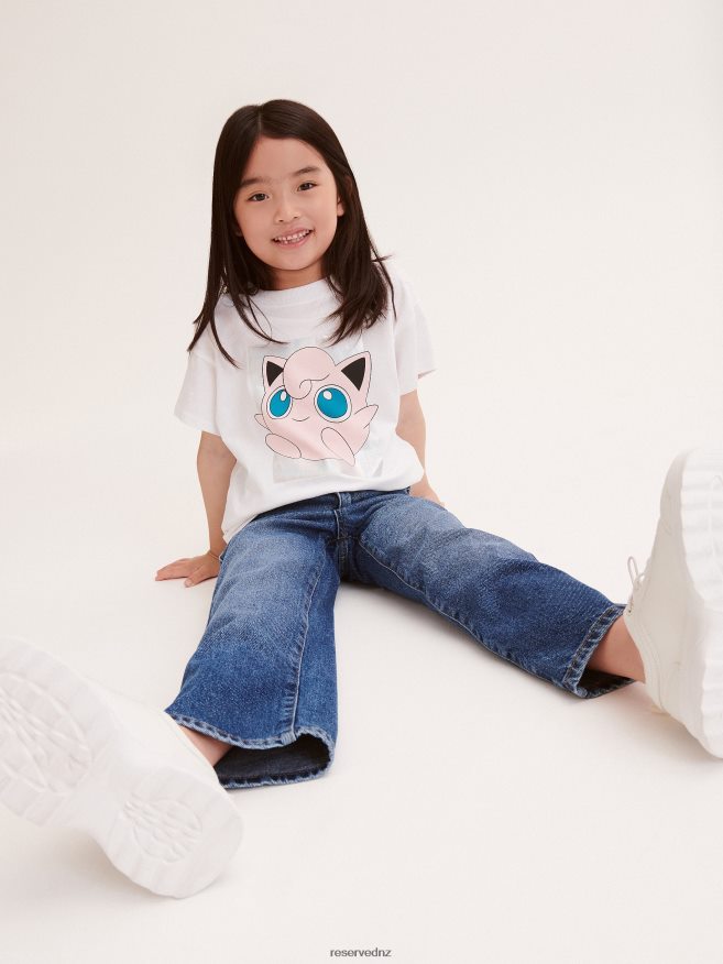 Reserved Girls Pokemon T-Shirt P6H08T1768 Apparel Cream