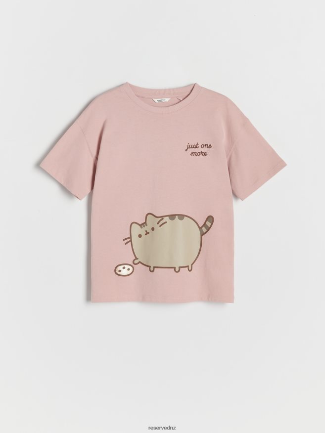 Reserved Girls Pusheen T-Shirt P6H08T1791 Apparel Dusty Rose