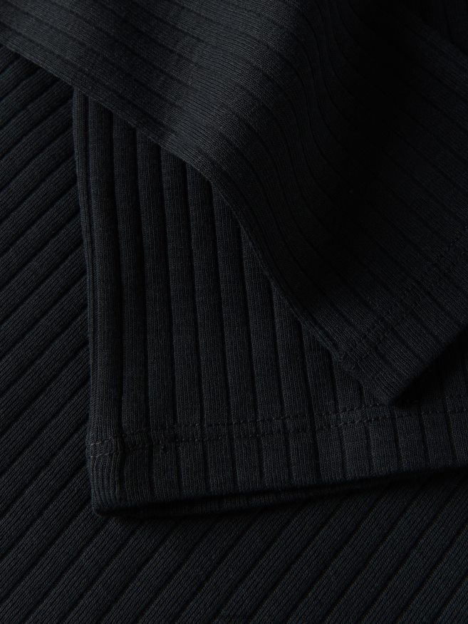 Reserved Girls Rib Knit Long Sleeve T-Shirt P6H08T1920 Apparel Black