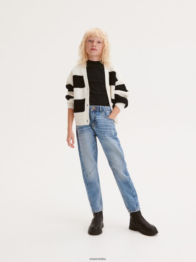 Reserved Girls Rib Knit T-Shirt P6H08T1833 Apparel Black