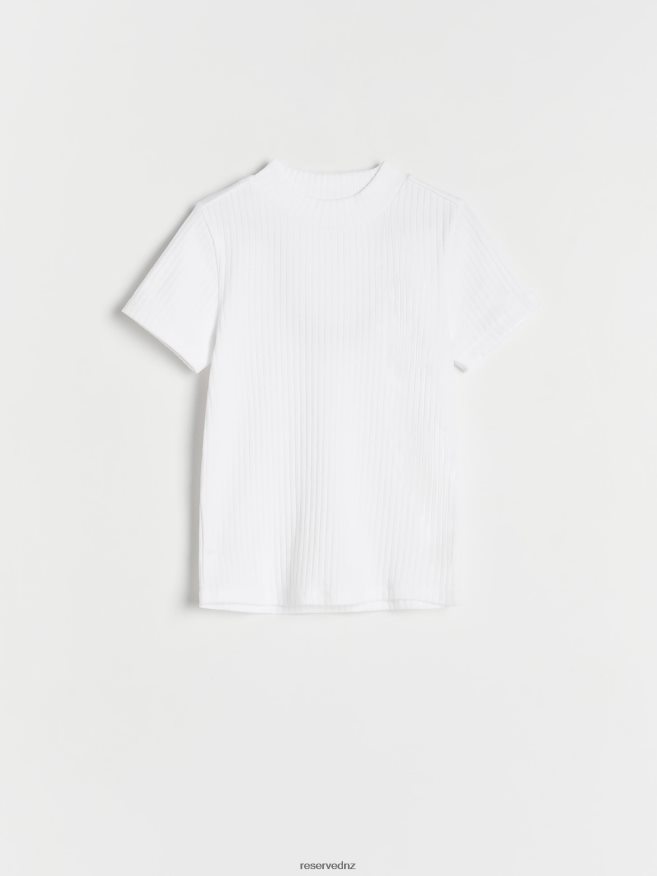 Reserved Girls Rib Knit T-Shirt P6H08T1861 Apparel White