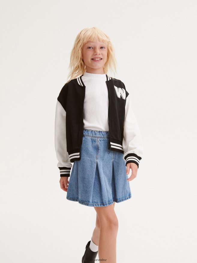 Reserved Girls Rib Knit T-Shirt P6H08T1861 Apparel White