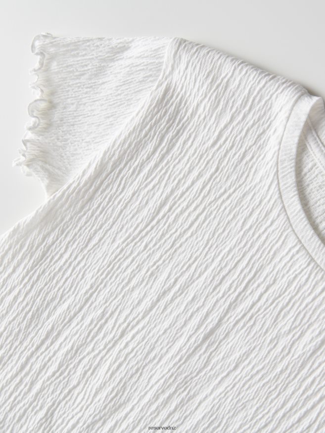 Reserved Girls Structural Fabric T-Shirt P6H08T1751 Apparel Cream