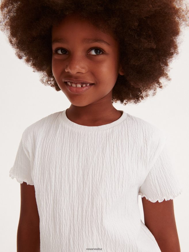 Reserved Girls Structural Fabric T-Shirt P6H08T1751 Apparel Cream