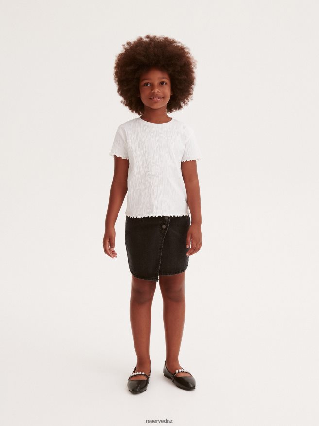 Reserved Girls Structural Fabric T-Shirt P6H08T1926 Apparel Cream