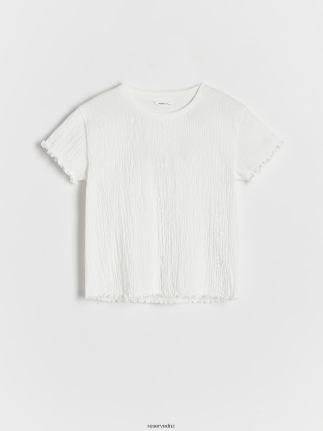 Reserved Girls Structural Fabric T-Shirt P6H08T1926 Apparel Cream