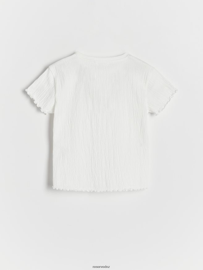 Reserved Girls Structural Fabric T-Shirt P6H08T1926 Apparel Cream