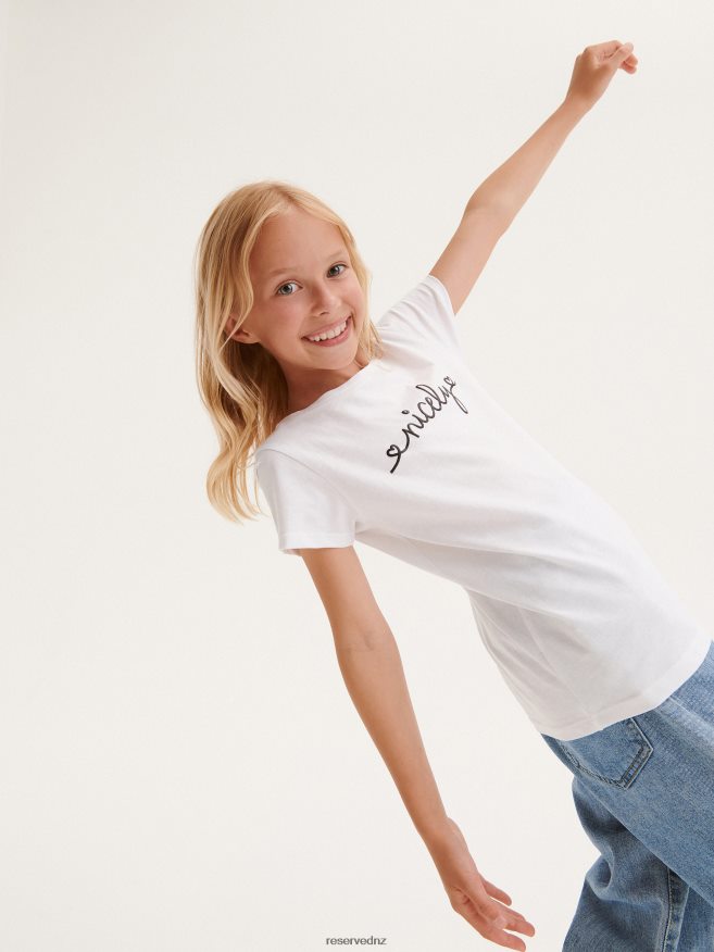 Reserved Girls T-Shirt With Print P6H08T1715 Apparel White
