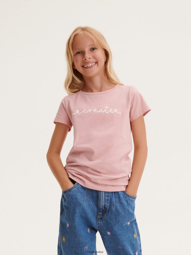 Reserved Girls T-Shirt With Print P6H08T1804 Apparel Dusty Rose
