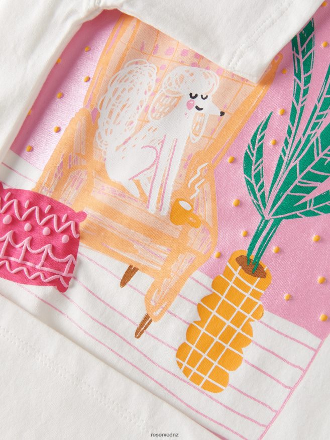 Reserved Girls T-Shirt With Print P6H08T1811 Apparel Cream