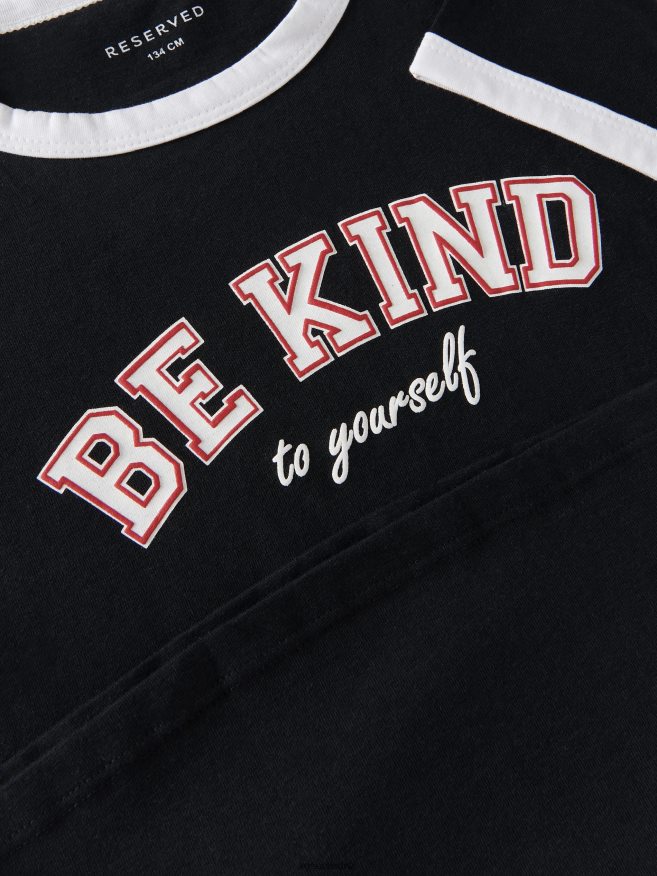 Reserved Girls T-Shirt With Print P6H08T1899 Apparel Black