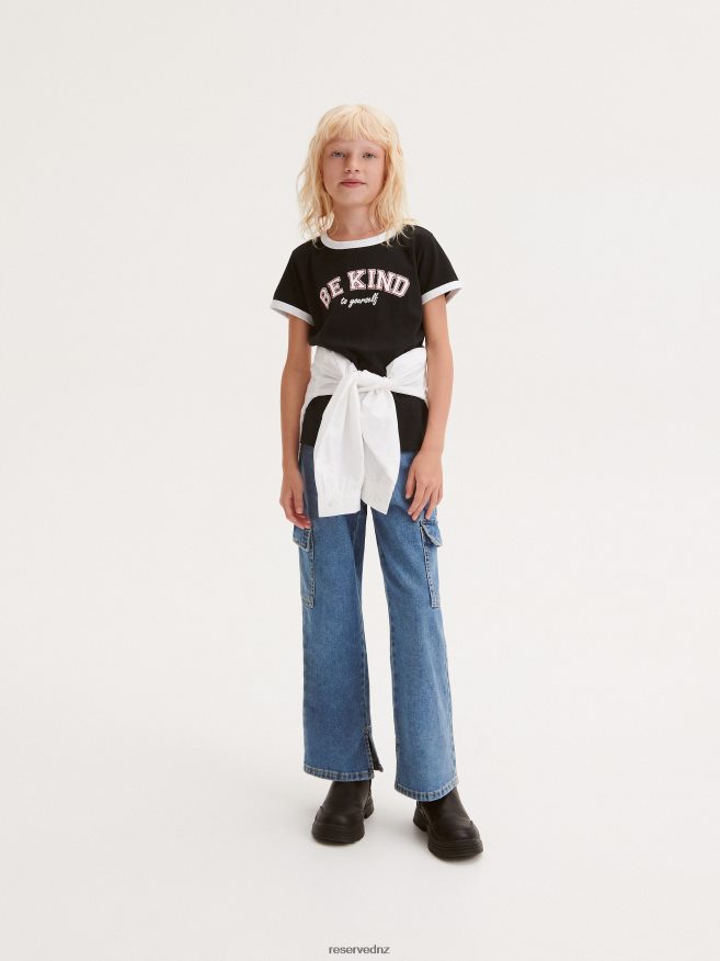 Reserved Girls T-Shirt With Print P6H08T1899 Apparel Black