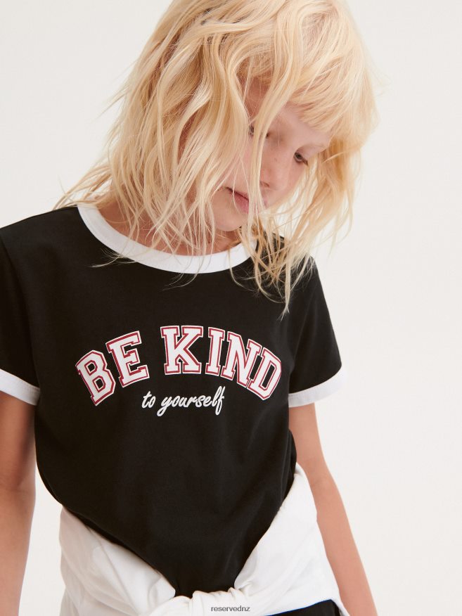 Reserved Girls T-Shirt With Print P6H08T1899 Apparel Black