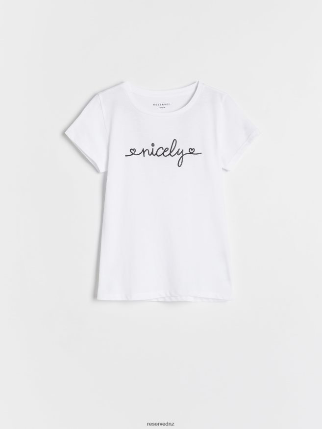 Reserved Girls T-Shirt With Print P6H08T1922 Apparel White