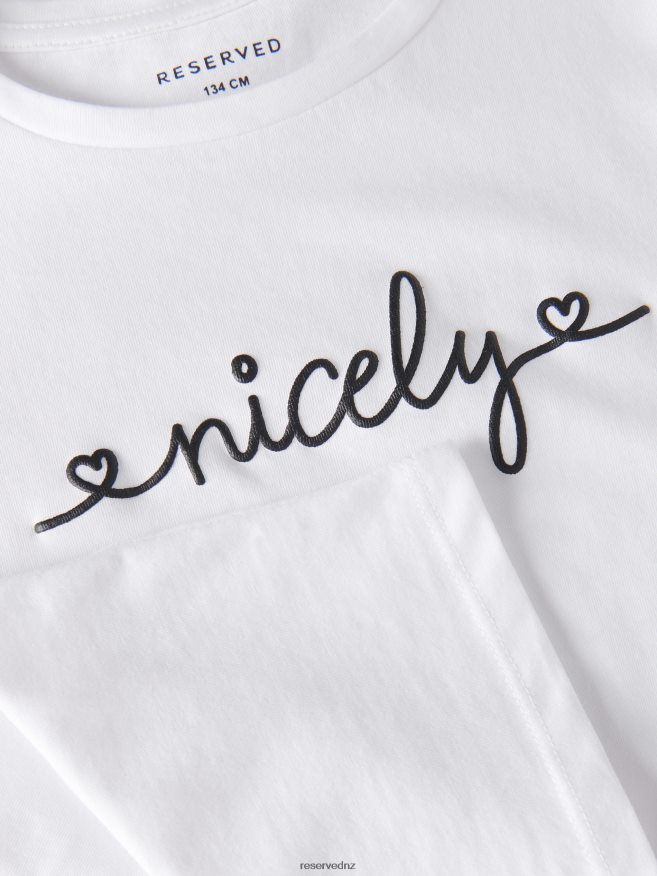 Reserved Girls T-Shirt With Print P6H08T1922 Apparel White