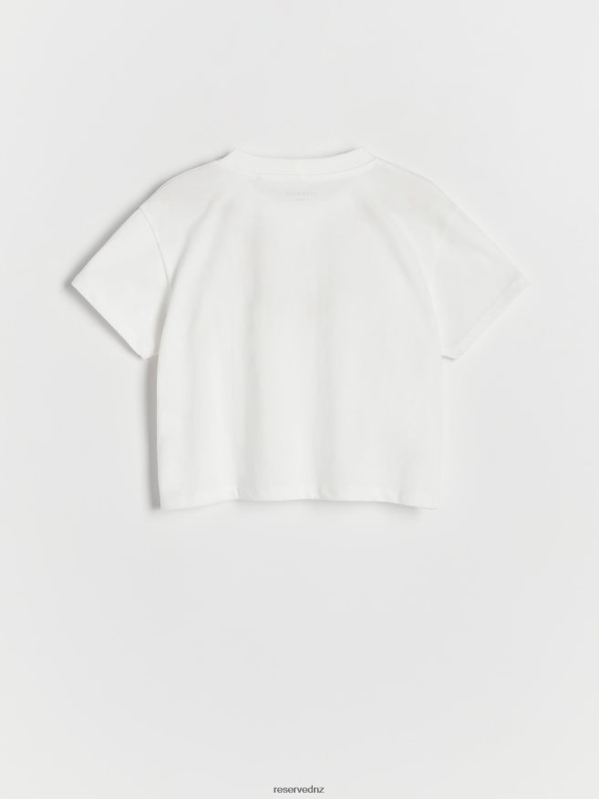 Reserved Girls T-Shirt With Slogans P6H08T1780 Apparel Cream