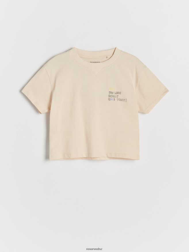 Reserved Girls T-Shirt With Slogans P6H08T1812 Apparel Nude