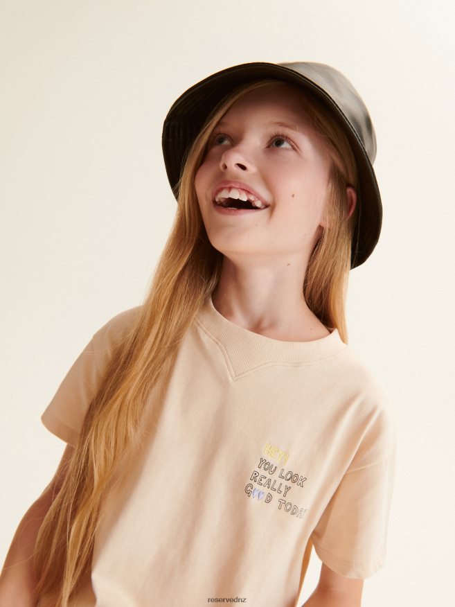 Reserved Girls T-Shirt With Slogans P6H08T1812 Apparel Nude