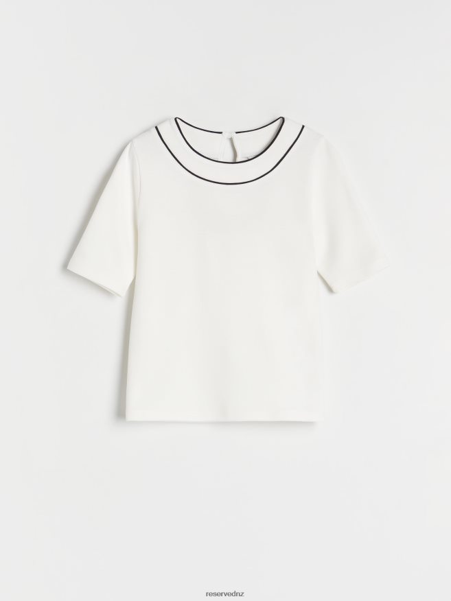 Reserved Girls T-Shirt With Stitching P6H08T2001 Apparel Cream