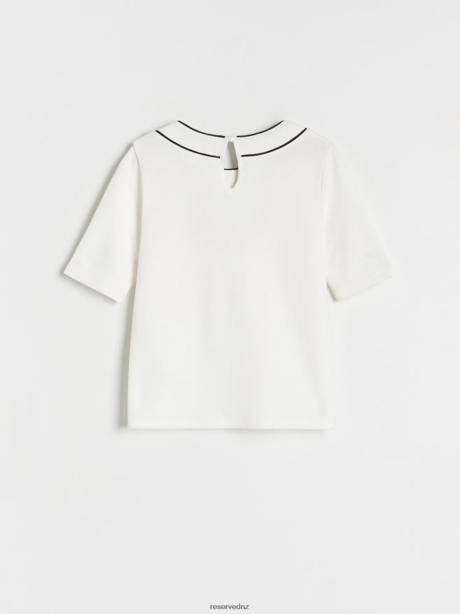 Reserved Girls T-Shirt With Stitching P6H08T2001 Apparel Cream