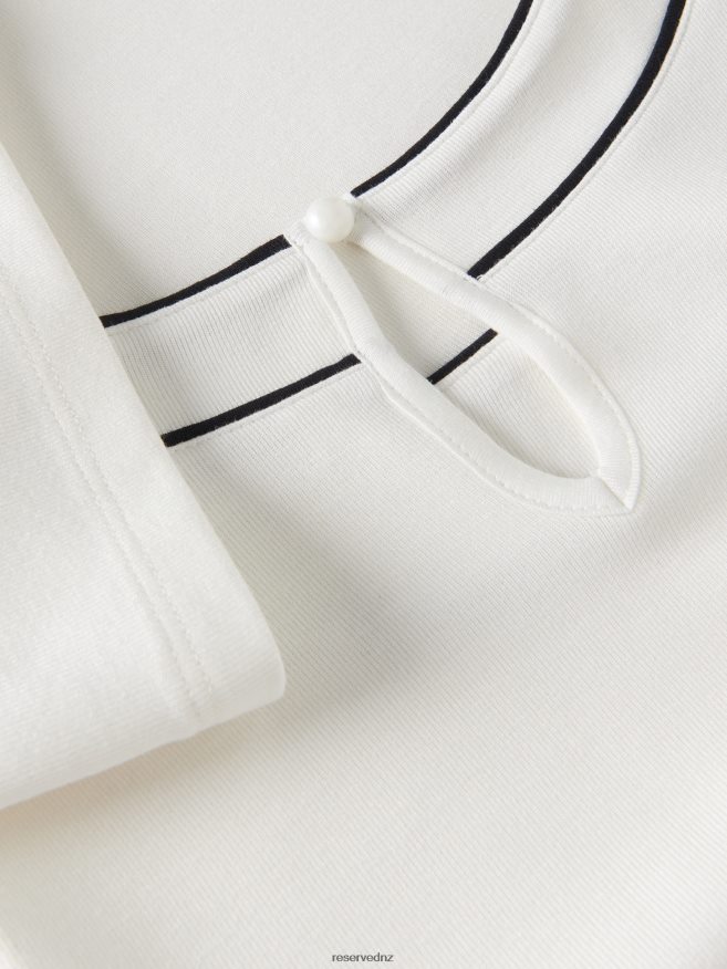 Reserved Girls T-Shirt With Stitching P6H08T2001 Apparel Cream