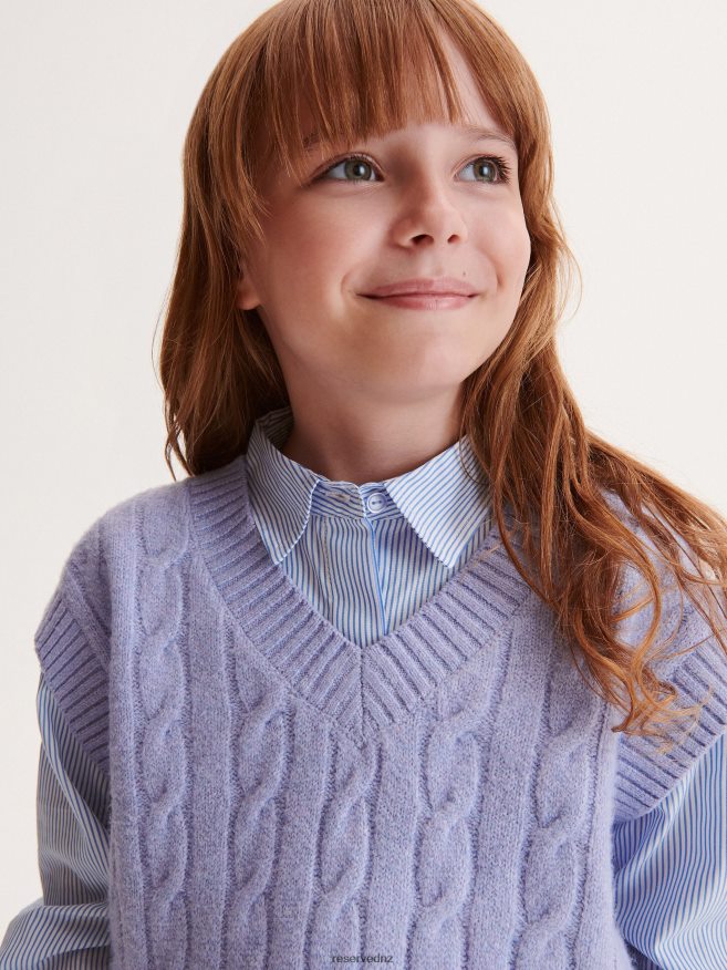 Reserved Girls Jersey Vest P6H08T1748 Apparel Pale Blue