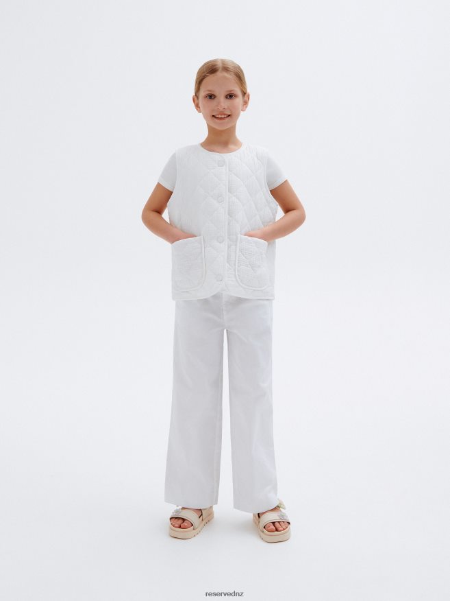 Reserved Girls Quilted Vest P6H08T1977 Apparel Cream