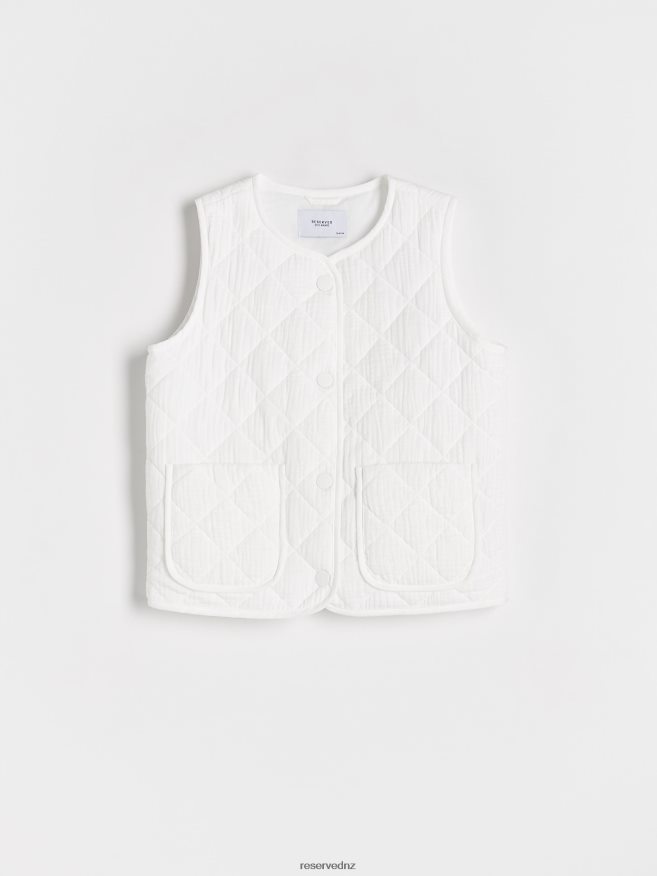 Reserved Girls Quilted Vest P6H08T1977 Apparel Cream