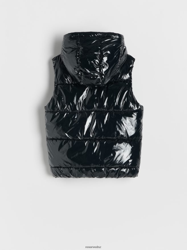 Reserved Girls Quilted Vest With Hood P6H08T1783 Apparel Black