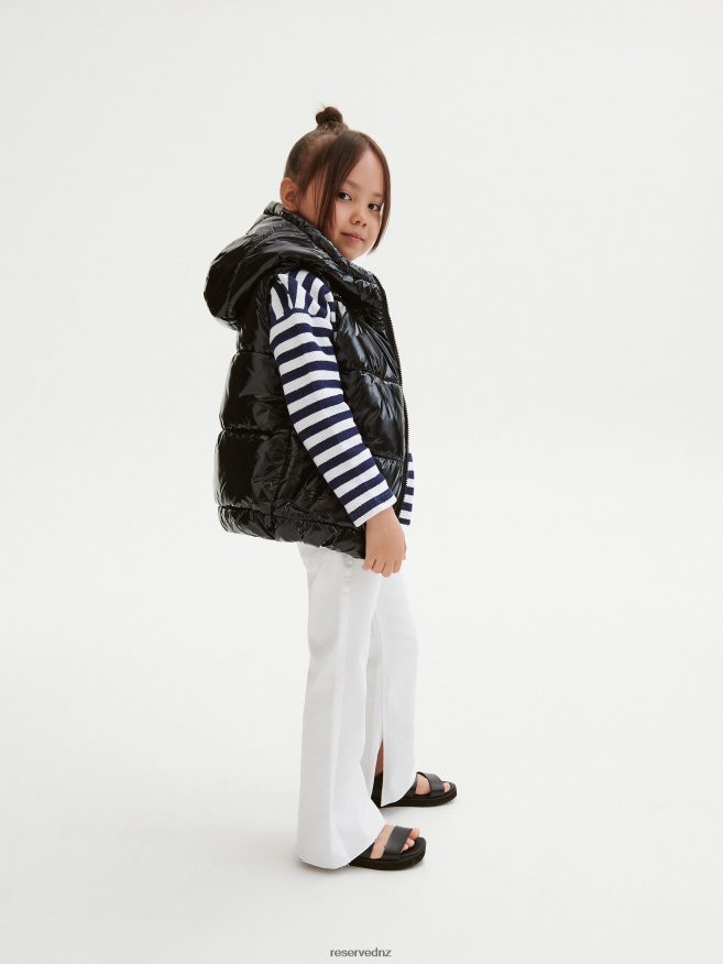 Reserved Girls Quilted Vest With Hood P6H08T1783 Apparel Black