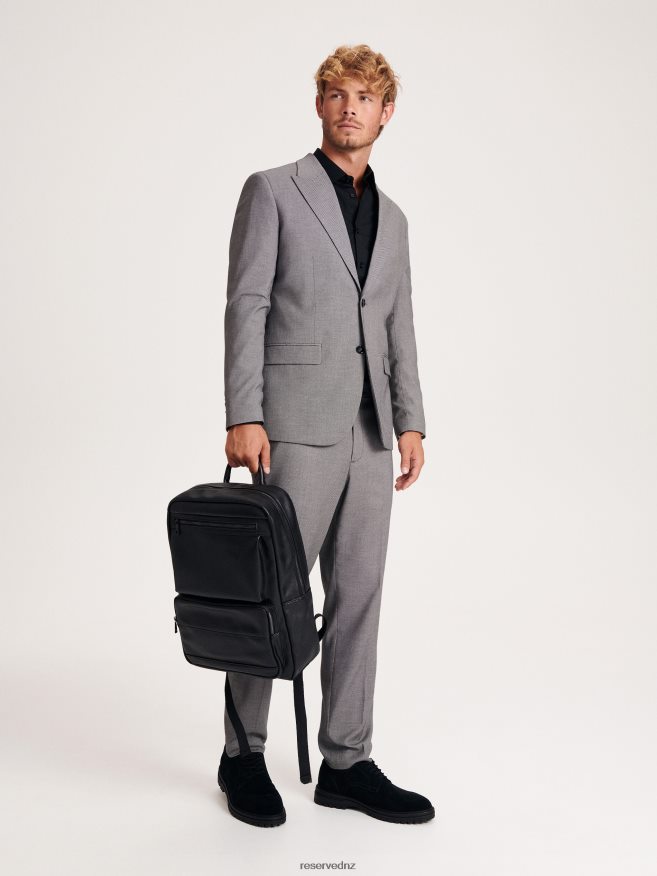 Reserved Men Faux Leather Backpack P6H08T1680 Accessory Black