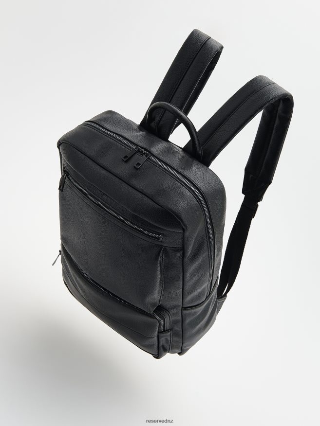 Reserved Men Faux Leather Backpack P6H08T1680 Accessory Black