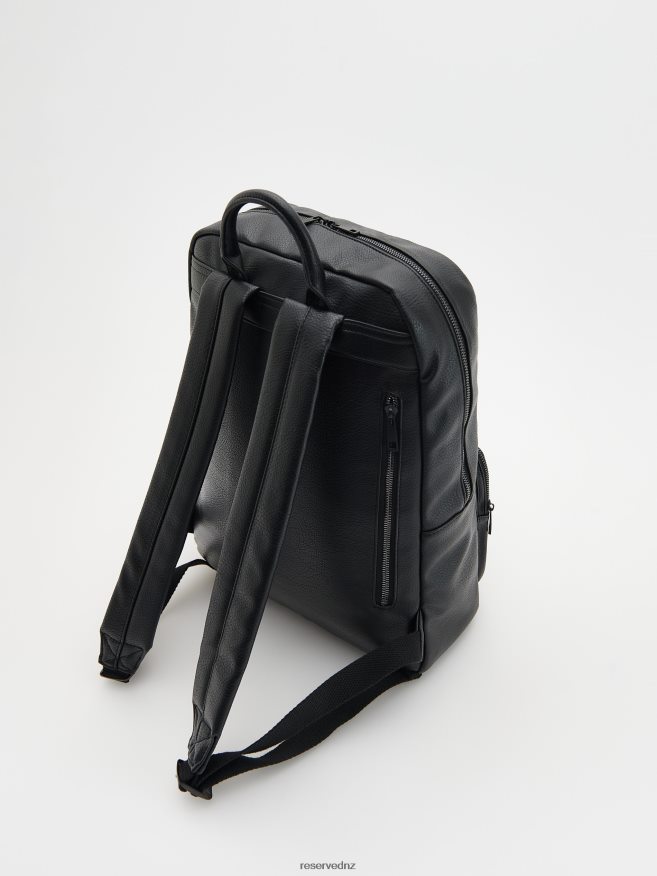 Reserved Men Faux Leather Backpack P6H08T1680 Accessory Black
