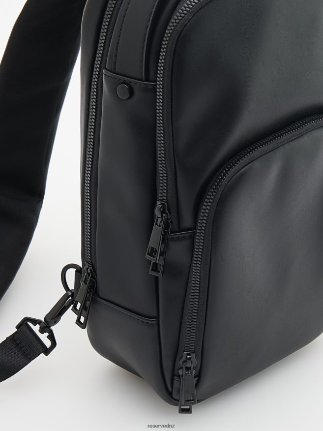 Reserved Men Faux Leather Backpack P6H08T1688 Accessory Black