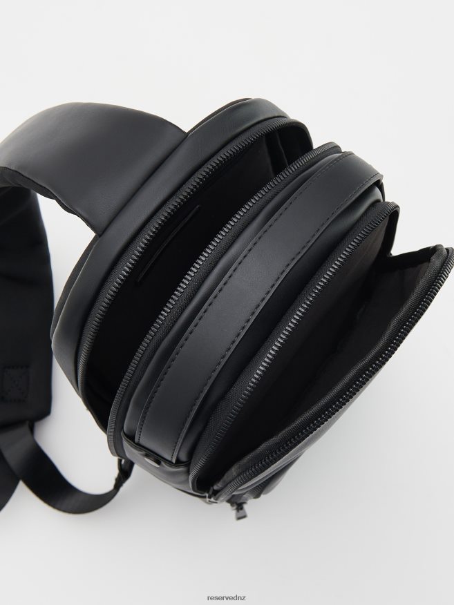 Reserved Men Faux Leather Backpack P6H08T1688 Accessory Black