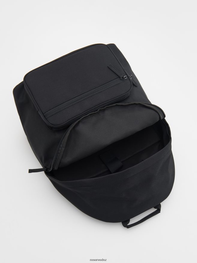Reserved Men Plain Backpack With Handle P6H08T1681 Accessory Black
