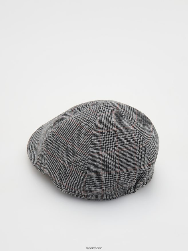 Reserved Men Dogtooth Print Flat Cap P6H08T1666 Accessory Multicolor