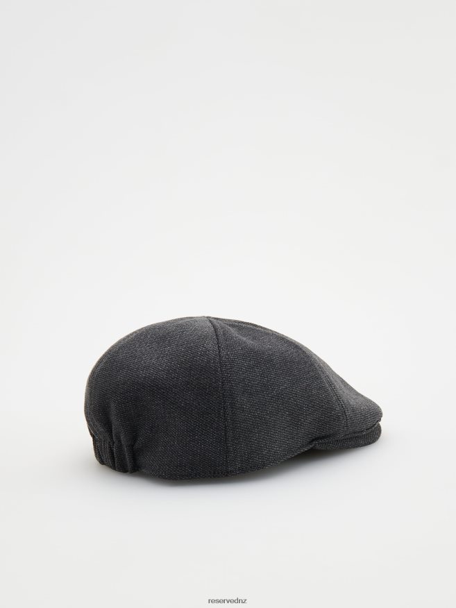 Reserved Men Flat Cap P6H08T1675 Accessory Dark Grey