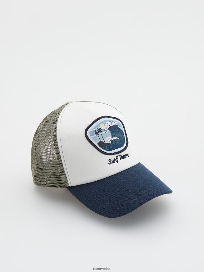 Reserved Men Trucker Cap With Patch P6H08T1644 Accessory Olive