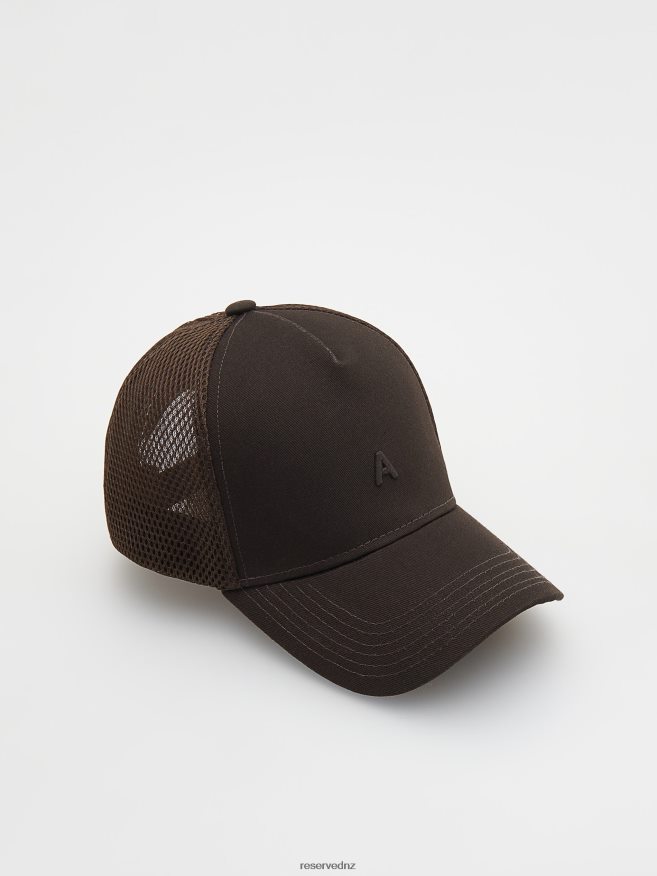 Reserved Men Trucker Cap With Patch P6H08T1669 Accessory Dusty Brown