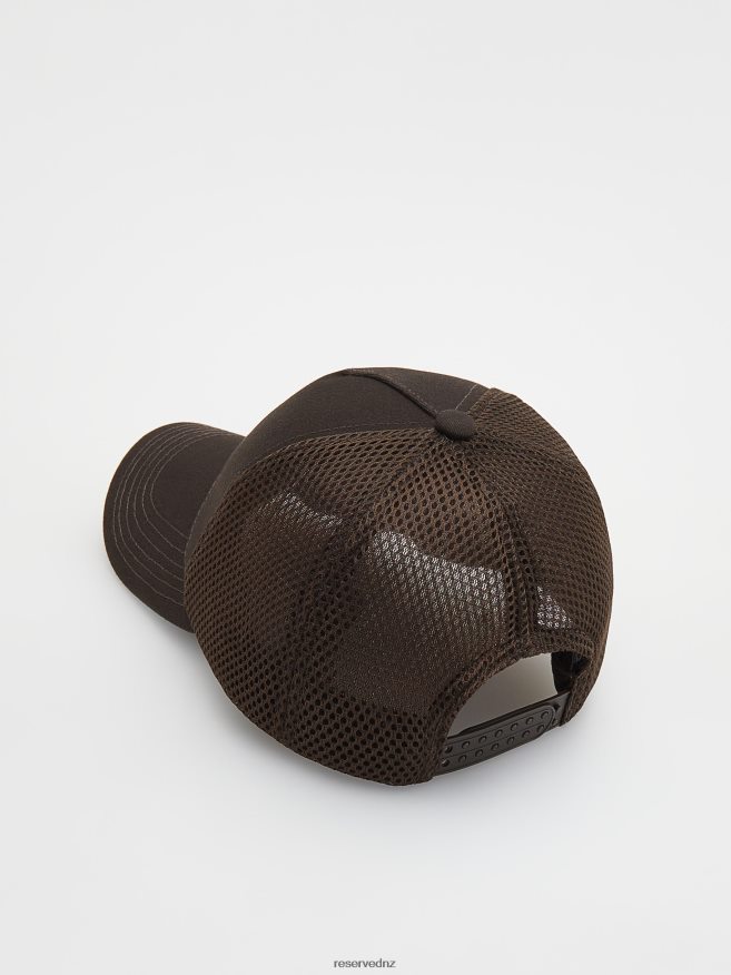 Reserved Men Trucker Cap With Patch P6H08T1669 Accessory Dusty Brown