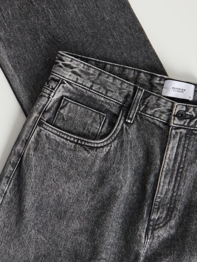 Reserved Men Baggy Jeans With Wash Effect P6H08T1585 Apparel Grey