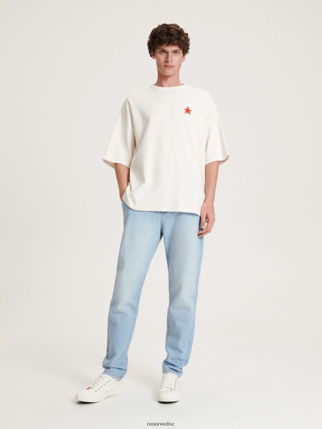 Reserved Men Chino Carrot Jeans With Wash Effect P6H08T1570 Apparel Blue