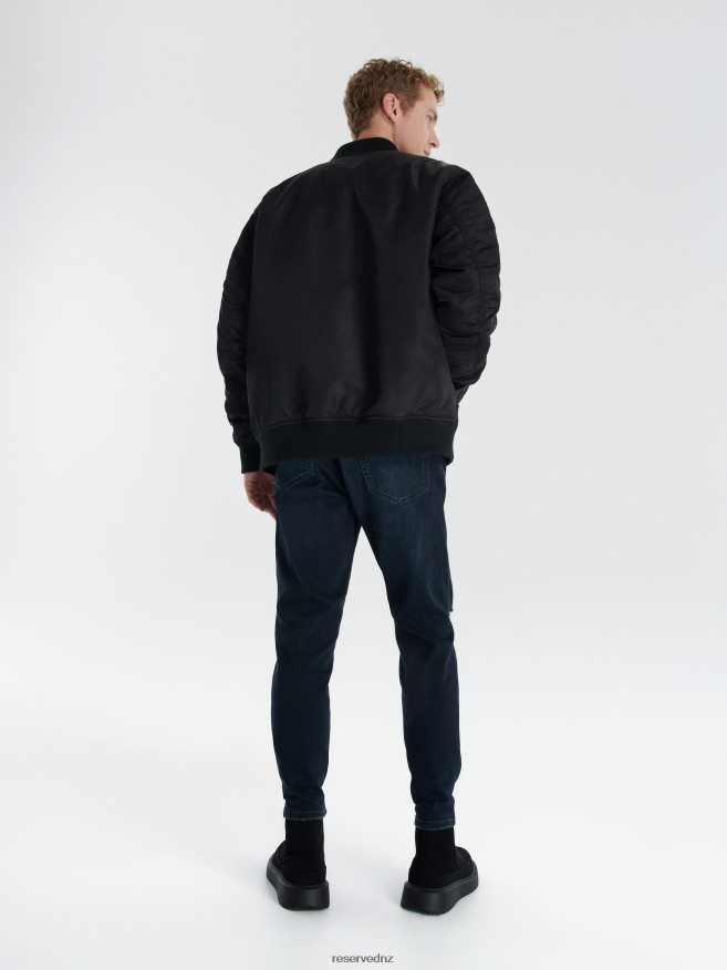 Reserved Men Ripped Leg Carrot Jeans P6H08T1580 Apparel Navy