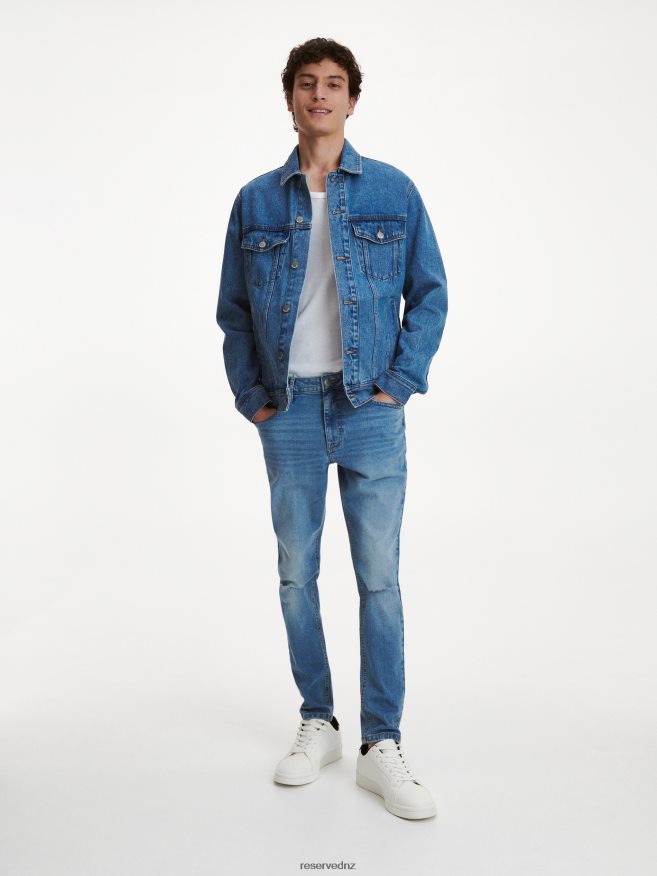 Reserved Men Skinny Distressed Jeans P6H08T1581 Apparel Blue