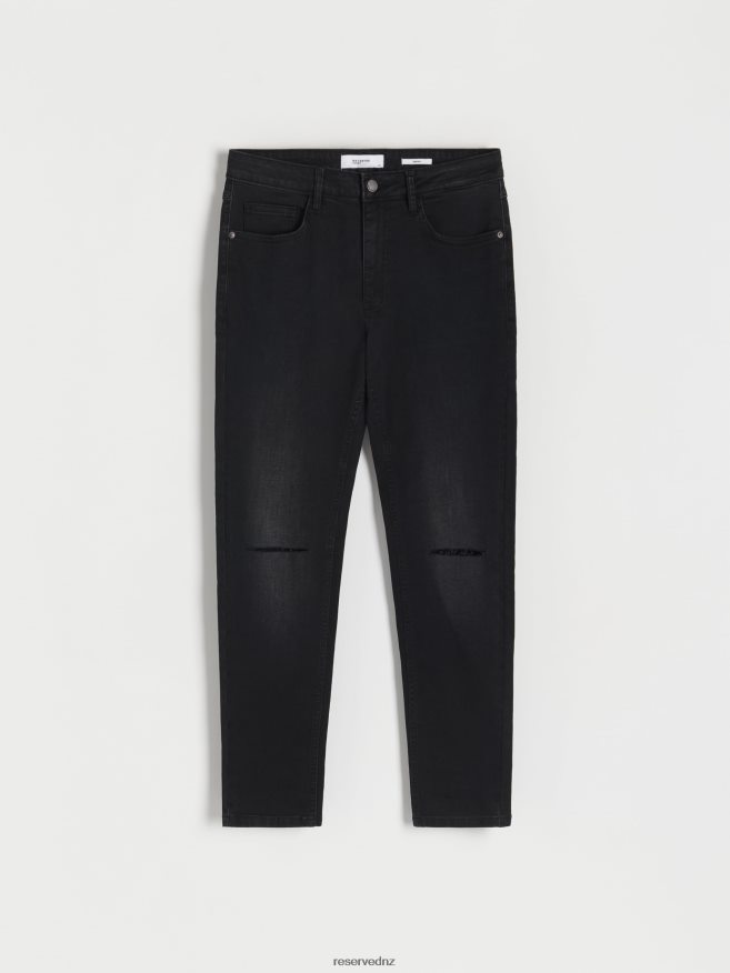 Reserved Men Skinny Distressed Jeans P6H08T1582 Apparel Black