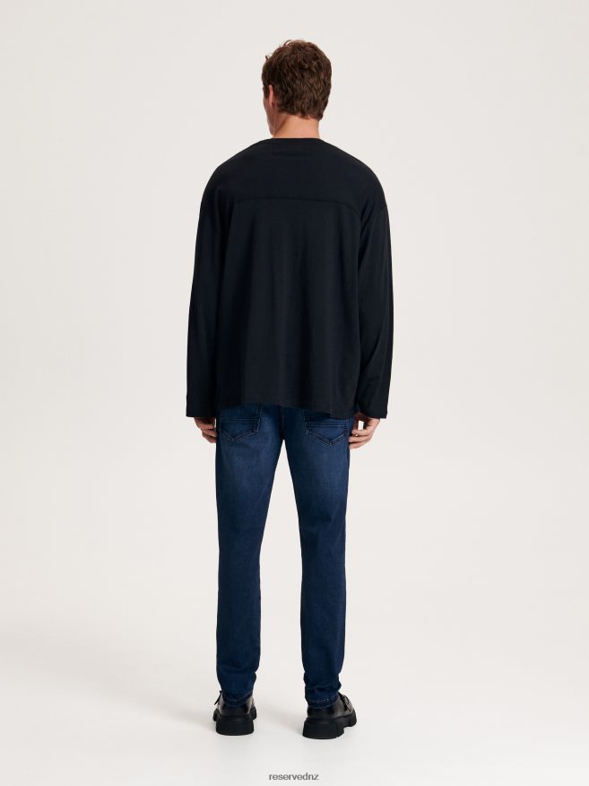 Reserved Men Slim Jeans With Wash Effect P6H08T1557 Apparel Navy